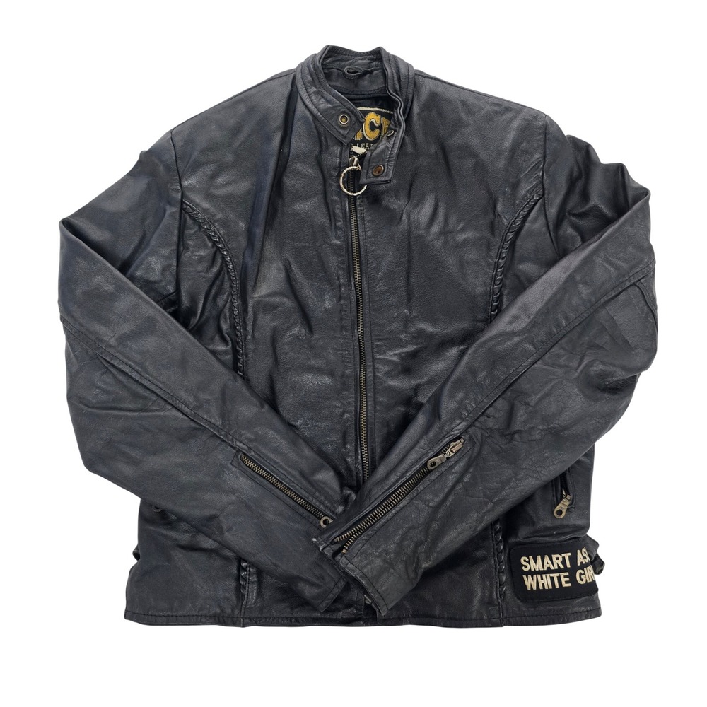 Force Genuine‎ Leather Women's Jacket Harley Patches Size 38